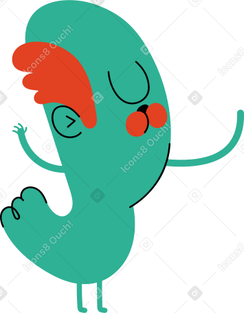 Зеленый персонаж с усами в PNG, SVG