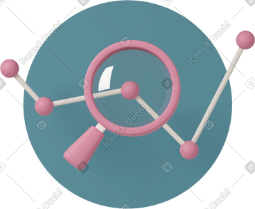 Line graph and loupe PNG, SVG