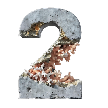 Numéro concret avec des coraux PNG, SVG