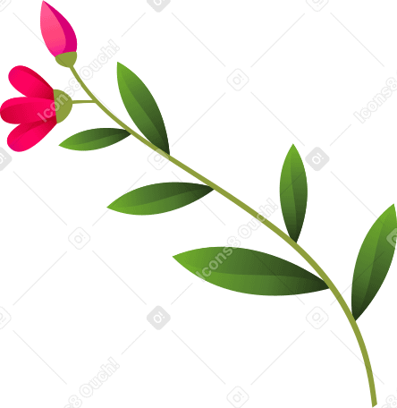twig with pink flowers PNG, SVG