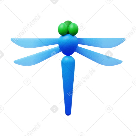 3D dragonfly PNG, SVG