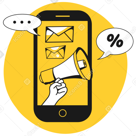  marketing mobile con megafono PNG, SVG
