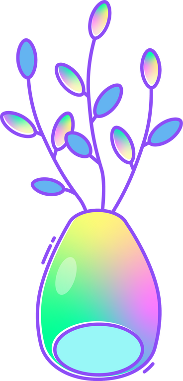 Vase with pussy-willow PNG, SVG