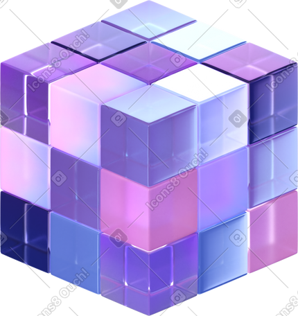 3D rubiks cube动态插图，格式有GIF、Lottie (JSON)、AE