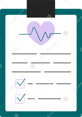 clipboard with medical form Illustration in PNG, SVG