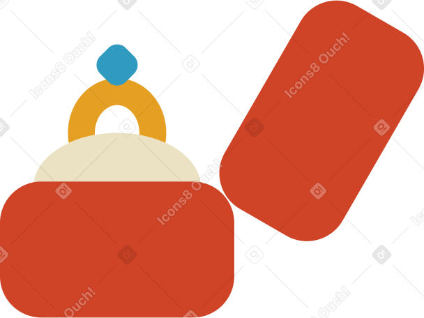 wedding ring in a box Illustration in PNG, SVG