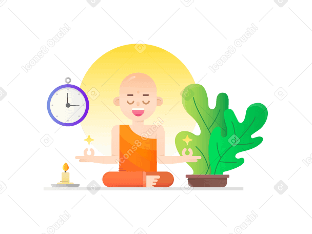 meditating in front of candle PNG, SVG