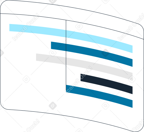 Janela curvada com linhas coloridas PNG, SVG