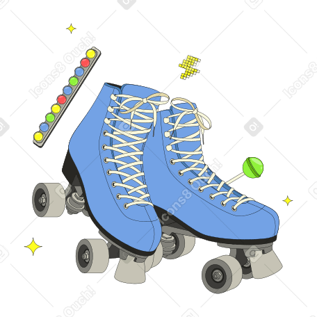 90 年代的溜冰鞋和口香糖 PNG, SVG