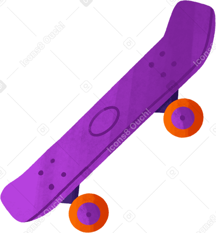 purple skateboard Illustration in PNG, SVG