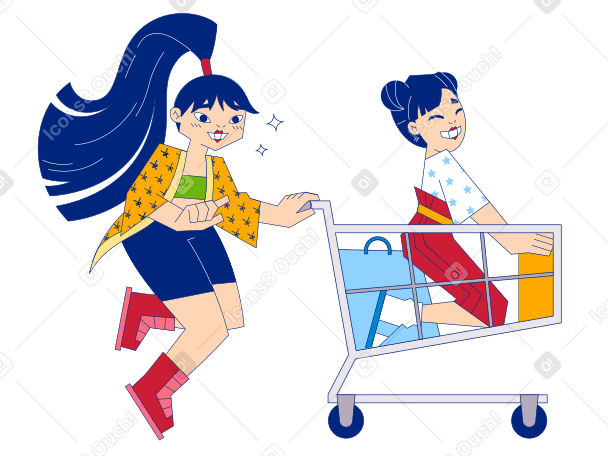 友達と買い物 のpngとsvgでのイラスト