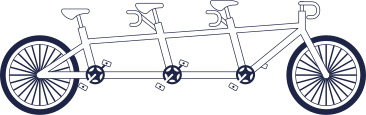 tandem bycicle line PNG, SVG