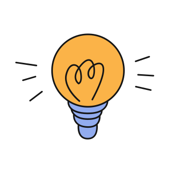 Light bulb pops up and lights up animated illustration in GIF, Lottie (JSON), AE