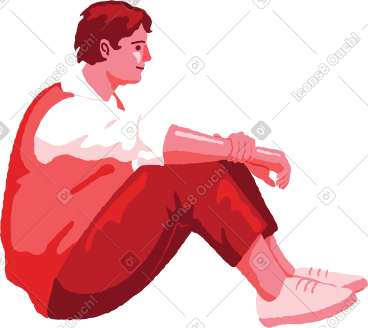 Man sitting PNG, SVG