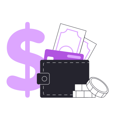 Dollar bills and credit card in wallet  PNG, SVG