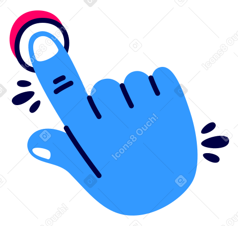 hand pushing the button Illustration in PNG, SVG