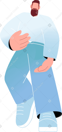 man holding something in his hands PNG, SVG