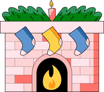 圣诞壁炉 PNG, SVG
