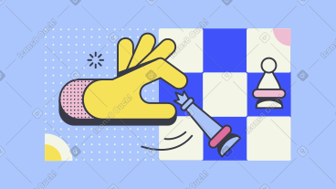 Hand making a clever move in a game of chess PNG, SVG