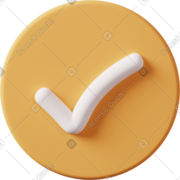 Round check mark yellow PNG, SVG