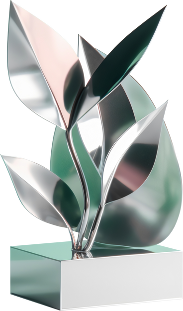 abstract plant sculpture made of metal PNG, SVG