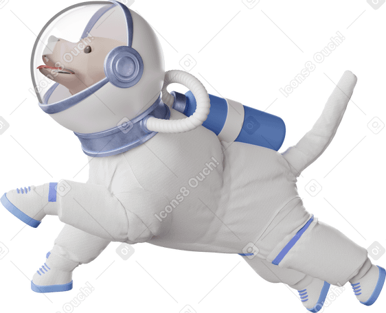3D dog astronaut Illustration in PNG, SVG