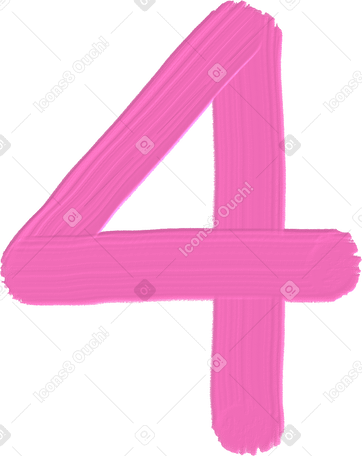 pink number four PNG, SVG