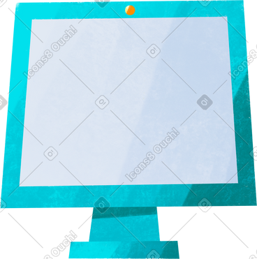 Blue computer with white screen PNG, SVG