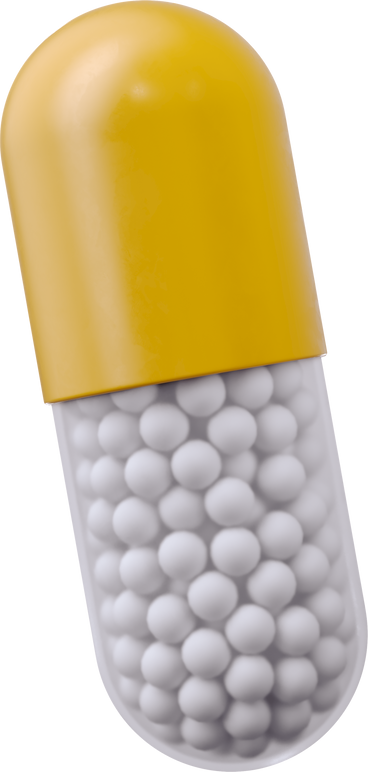 yellow capsule with granules PNG、SVG