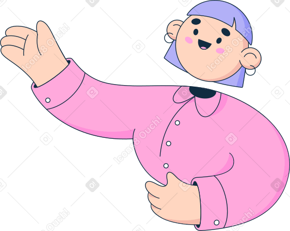 girl with raised hand Illustration in PNG, SVG