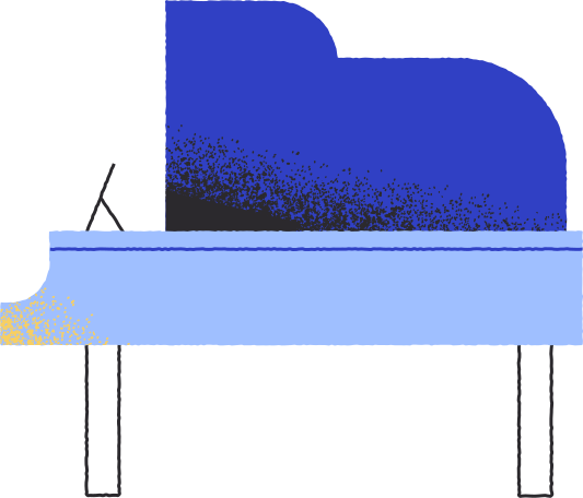 piano side view Illustration in PNG, SVG