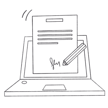 Signing documents online PNG, SVG
