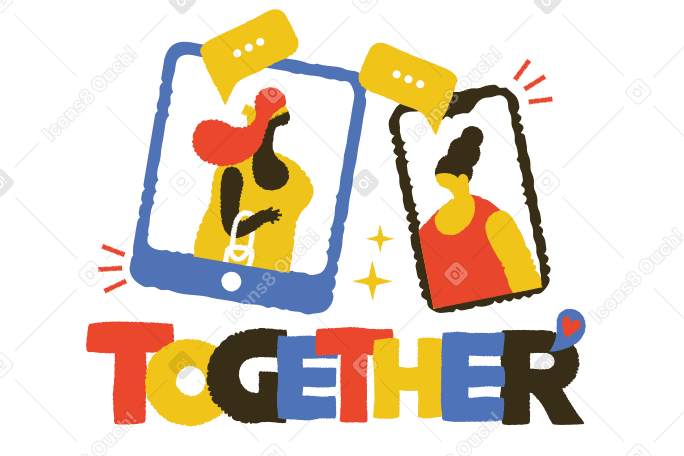 Together online PNG, SVG