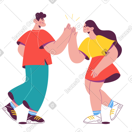男人和女人互相击掌 PNG, SVG