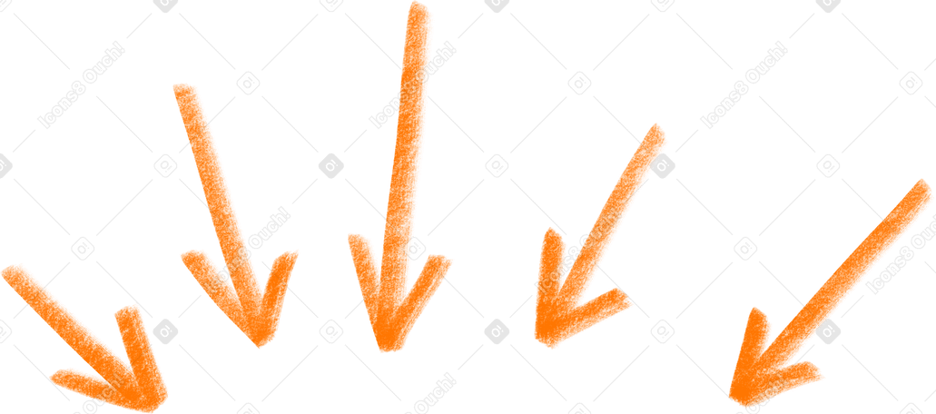 several orange arrows pointing in the same direction PNG, SVG