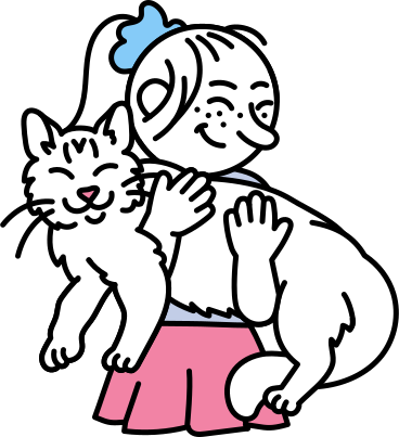 抱着猫的女孩 PNG, SVG