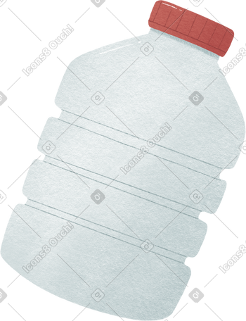 plastic bottle with a red cap PNG, SVG