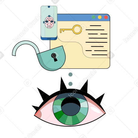 Network privacy Illustration in PNG, SVG