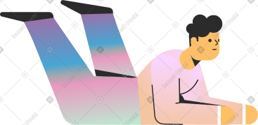 Man lying on stomach PNG, SVG