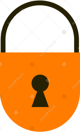Candado naranja PNG, SVG