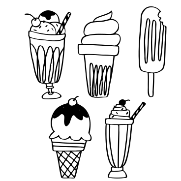 冰棍、意式冰淇淋、甜筒冰淇淋、圣代冰淇淋和冰淇淋漂浮物 PNG, SVG