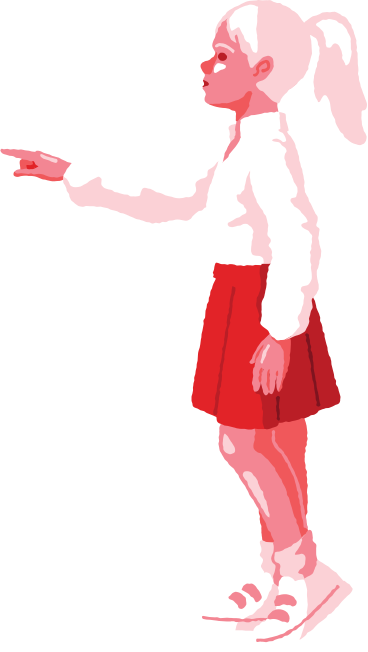 girl pointing side view PNG, SVG