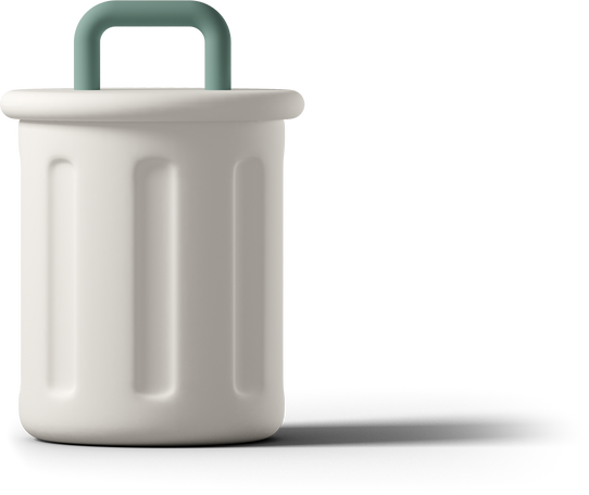 closed white garbage bin Illustration in PNG, SVG