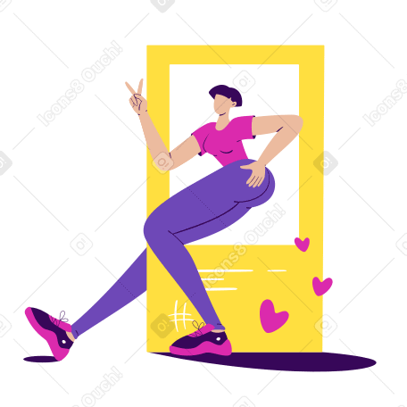Girl is photographed for Instagram PNG, SVG