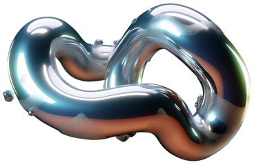 3D abstract shiny metal form PNG, SVG