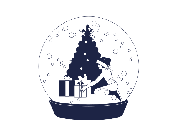 Christmas Gifts Illustration in PNG, SVG