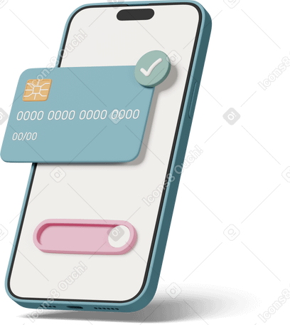 3D mobile banking transaction в PNG, SVG