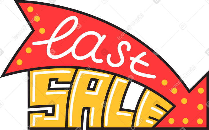 lettering last sale with arrow PNG, SVG