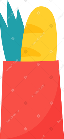 red grocery bag PNG, SVG
