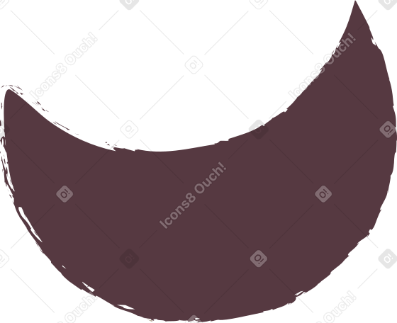 dark brown crescent PNG, SVG